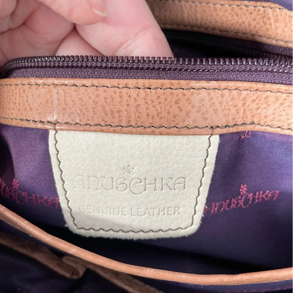 ANUSCHKA Hobo Bag Hand Painted Leather Purse Birds Tropical Flowers - Picture 8 of 15